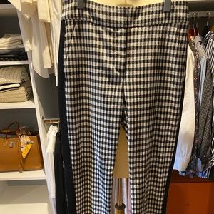 Veronica Beard Cropped Pants in Black & White Gingham